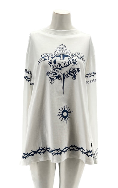 T-shirt blanc à imprimé dragon