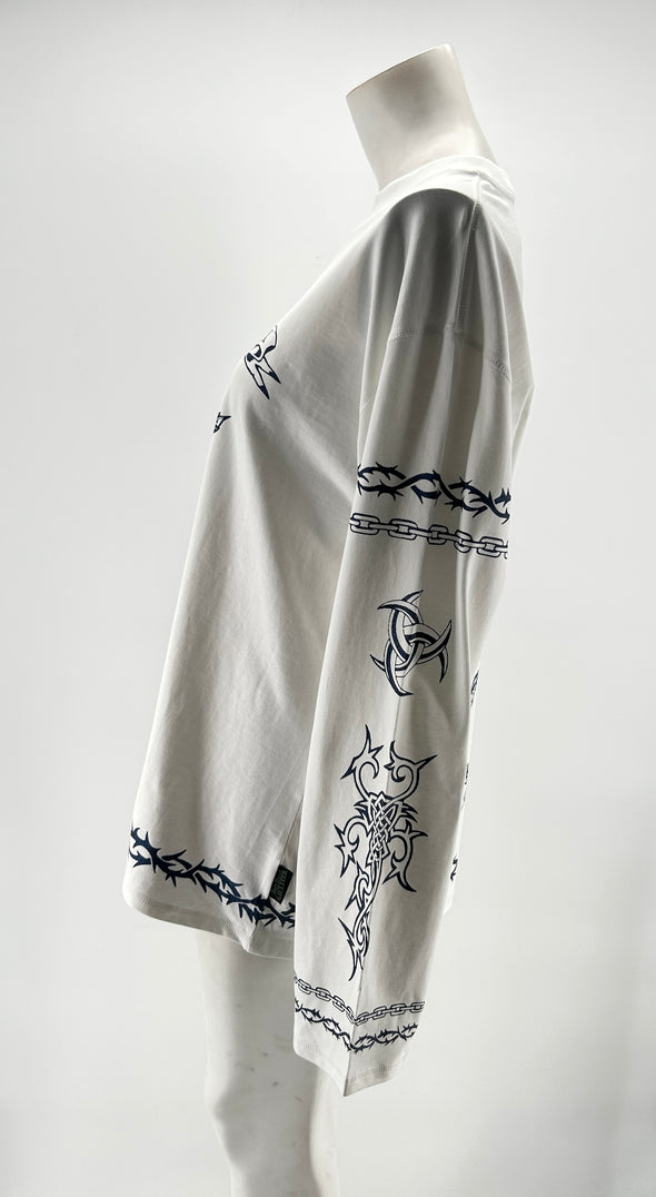 T-shirt blanc à imprimé dragon