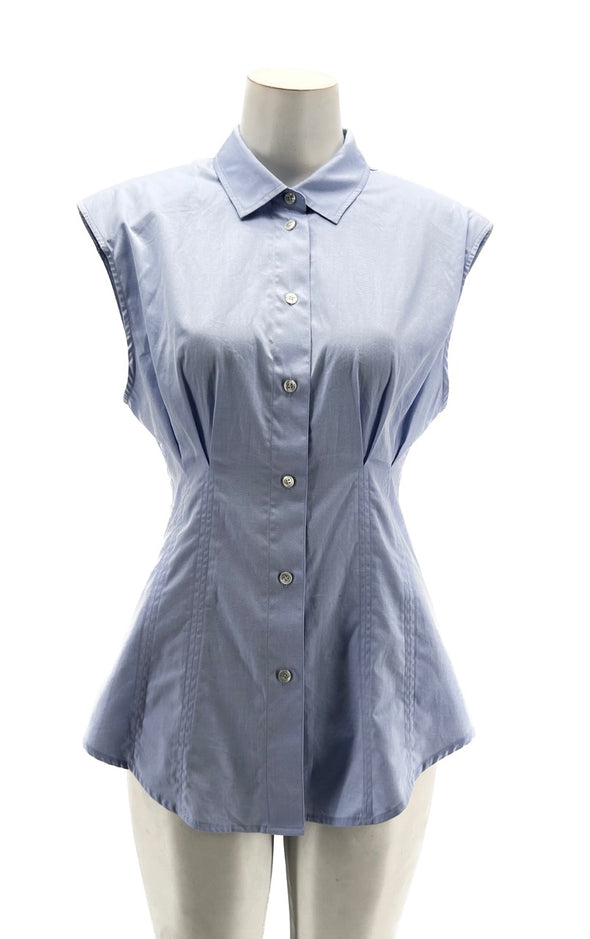 Chemise "Kendra" bleue sans manches