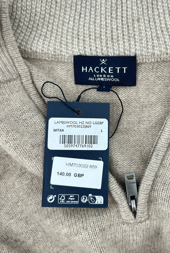 Pull beige zippé en laine