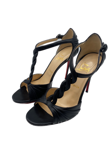 Sandales à talons en cuir