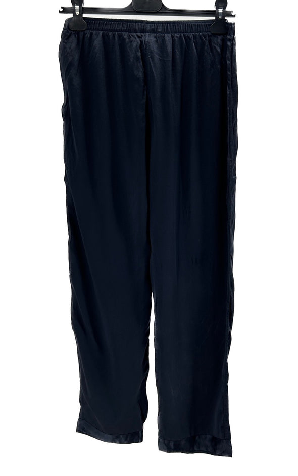 Pantalon de pyjama bleu foncé en soie