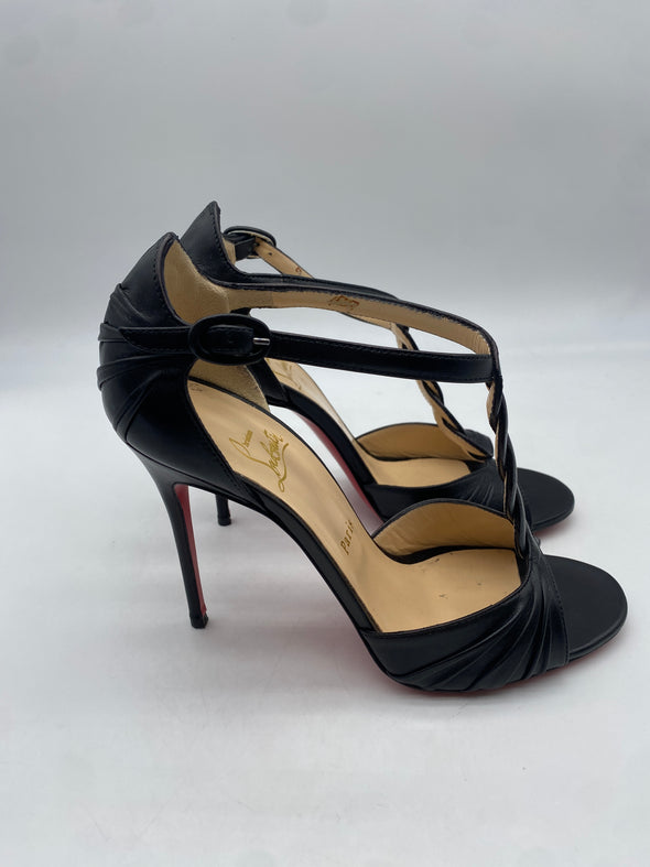 Sandales à talons en cuir
