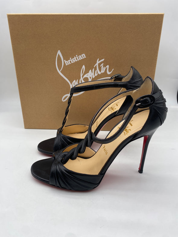 Sandales à talons en cuir