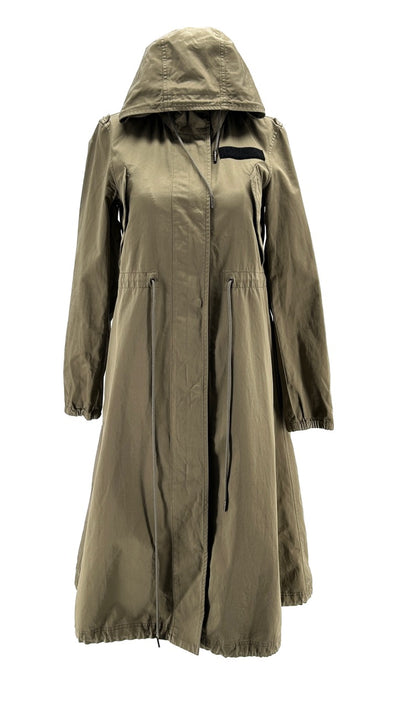 Imperméable kaki à capuche