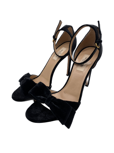 Sandales à talons en velours