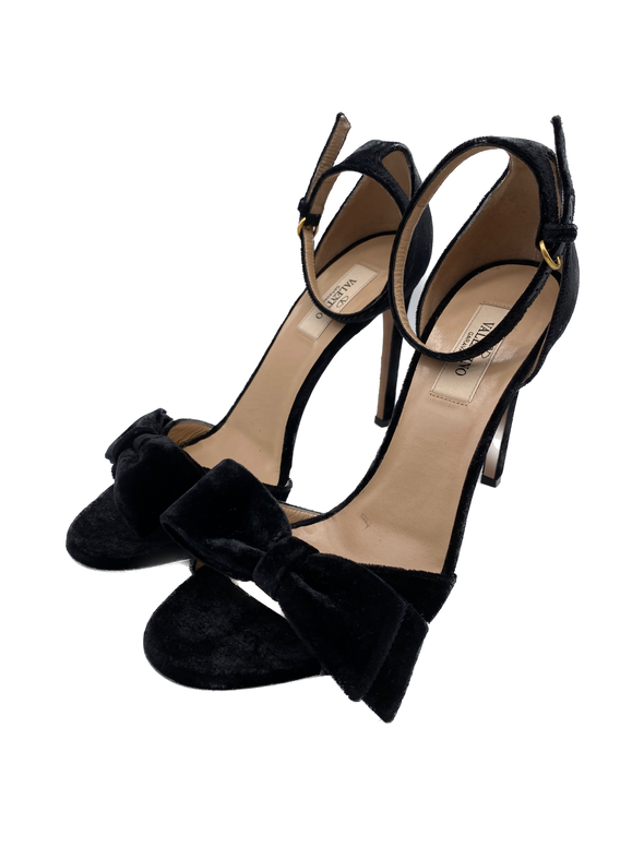 Sandales à talons en velours