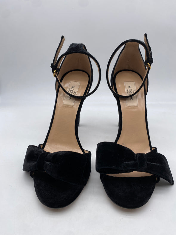 Sandales à talons en velours