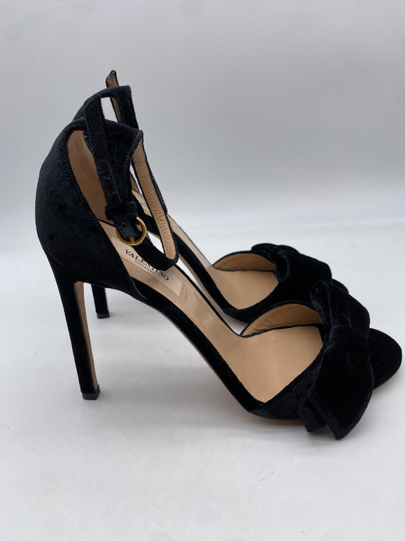 Sandales à talons en velours