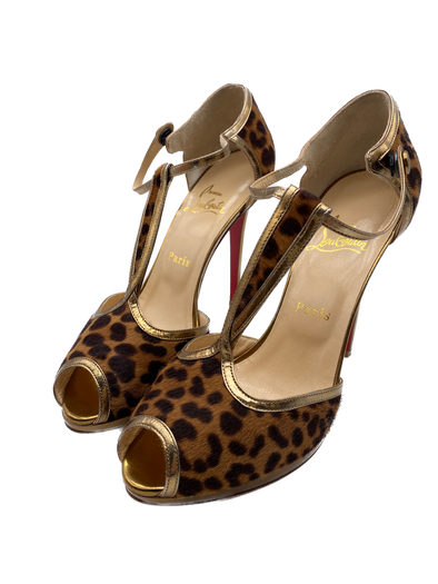 Sandales léopard à talons