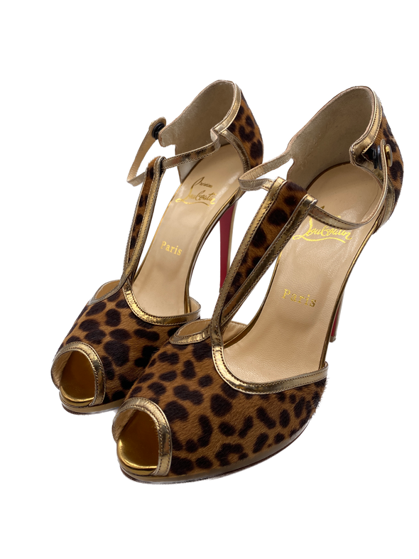 Sandales léopard à talons