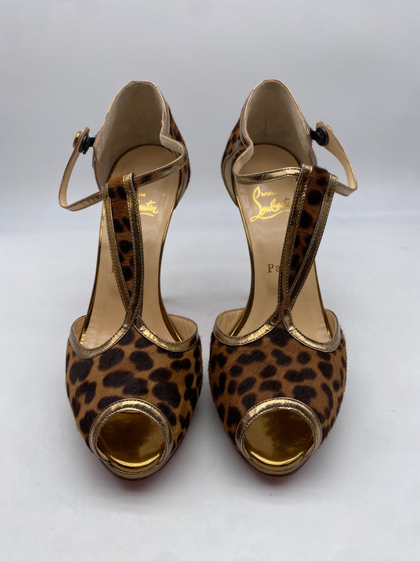 Sandales léopard à talons