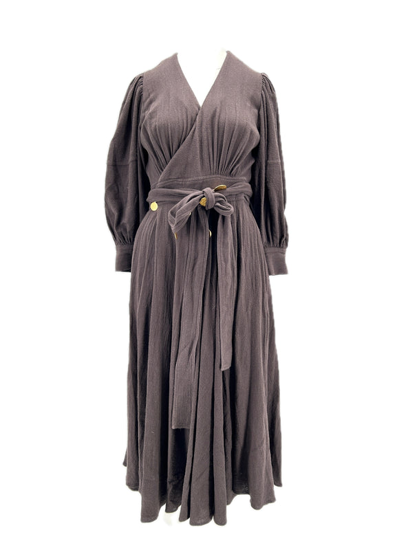 Robe portefeuille marron