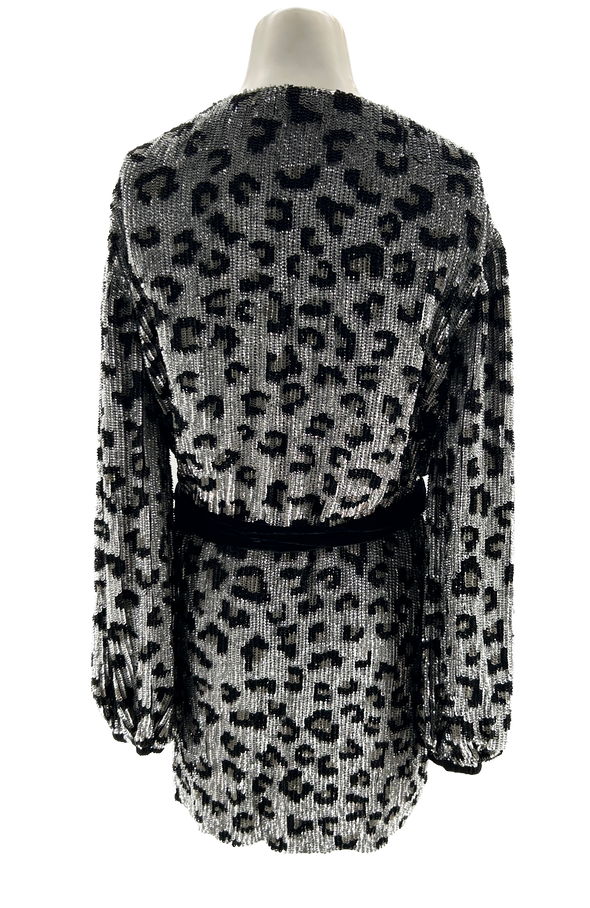 Veste motif léopard à sequins