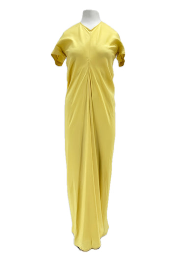 Robe jaune en soie