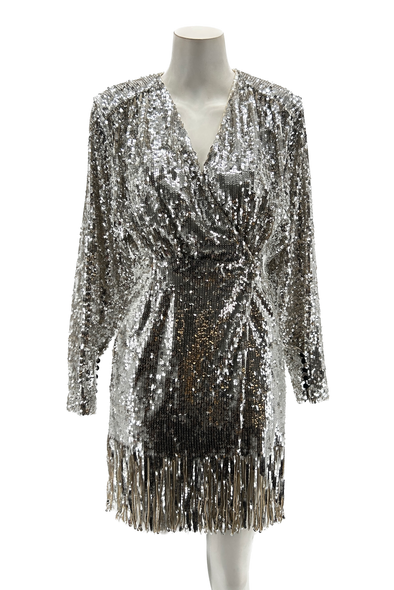 Robe à sequins argentés