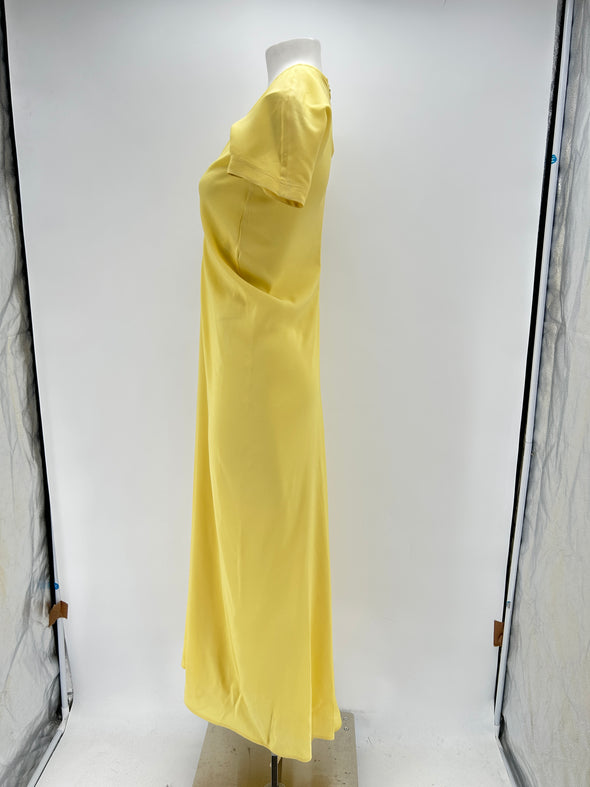 Robe jaune en soie