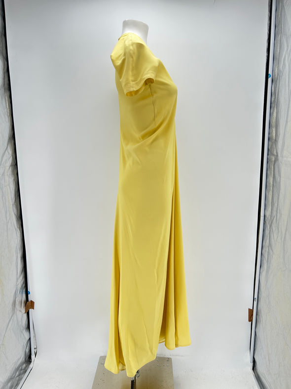 Robe jaune en soie