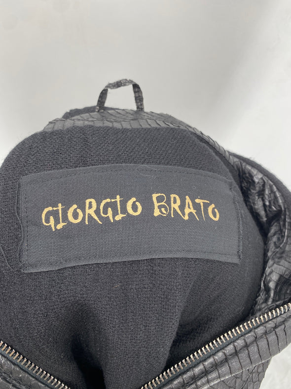 Blouson à capuche en cuir