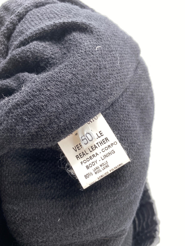 Blouson à capuche en cuir
