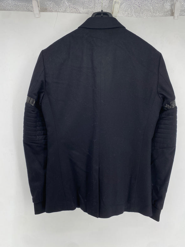 Veste en laine et cuir