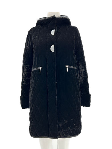 Manteau avec capuche en velours noir