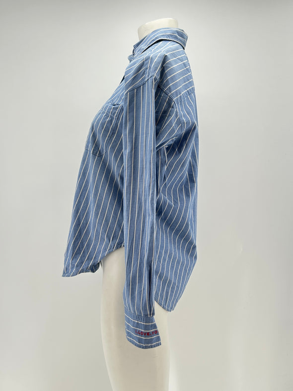 Chemise bleue rayée