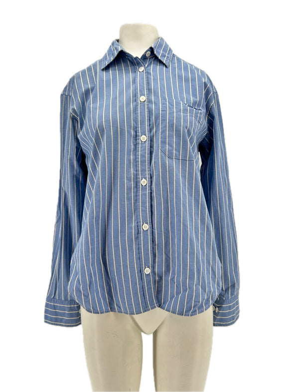 Chemise bleue rayée