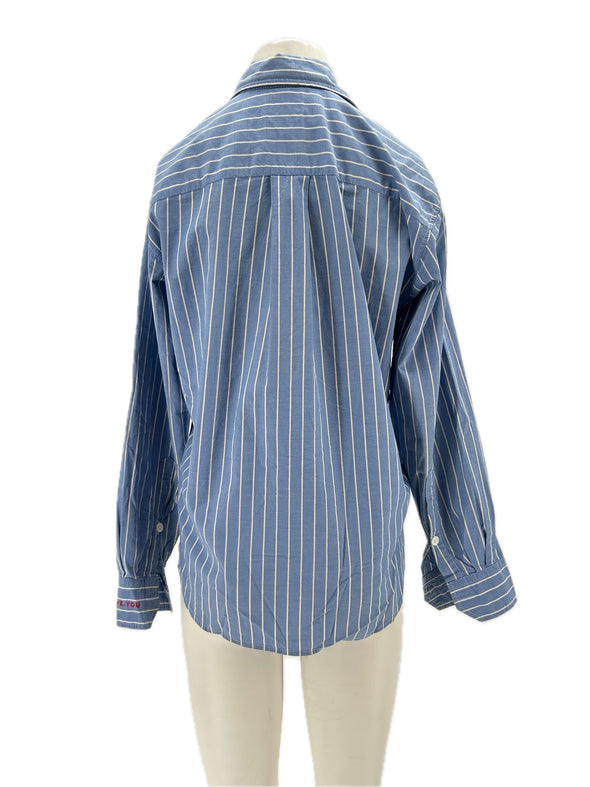 Chemise bleue rayée