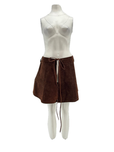 Jupe en daim marron