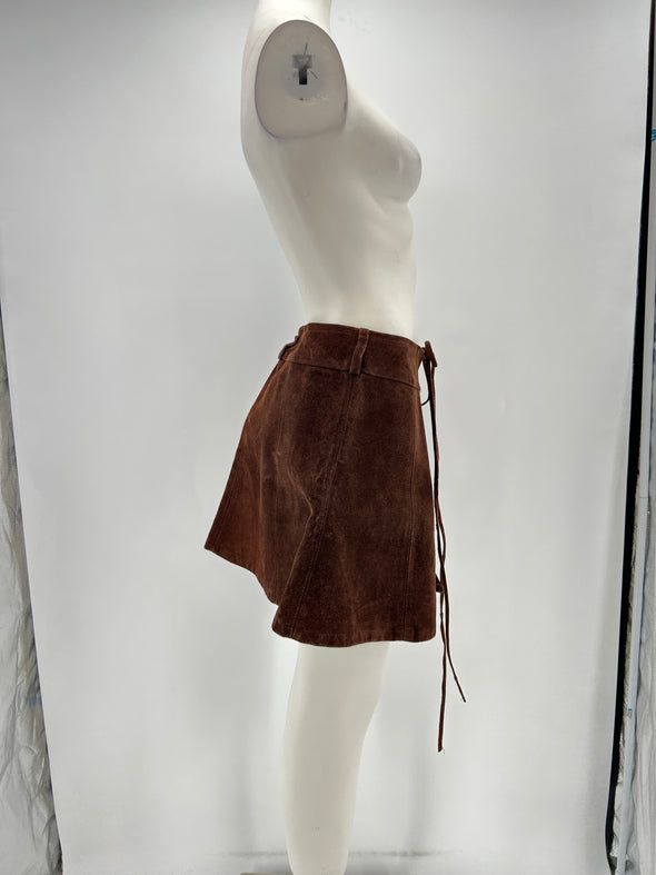 Jupe en daim marron
