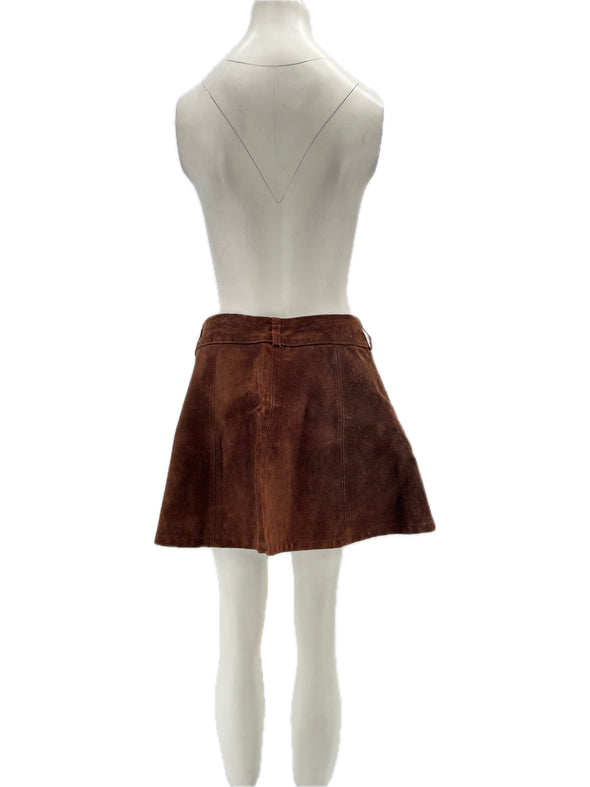 Jupe en daim marron