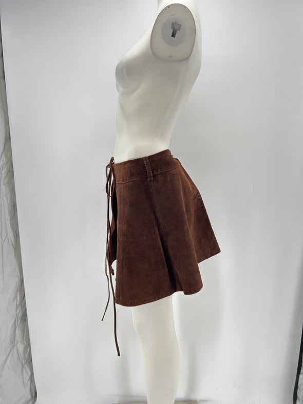 Jupe en daim marron