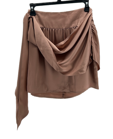 Jupe taupe en soie