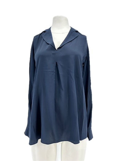 Blouse en soie marine