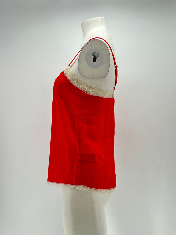 Caraco en soie rouge