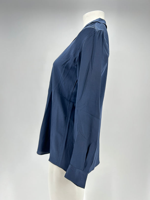 Blouse en soie marine