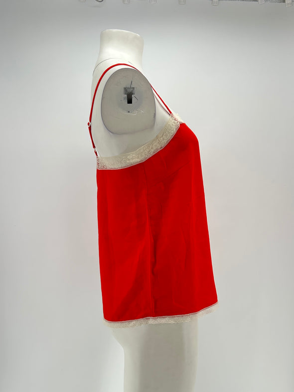 Caraco en soie rouge