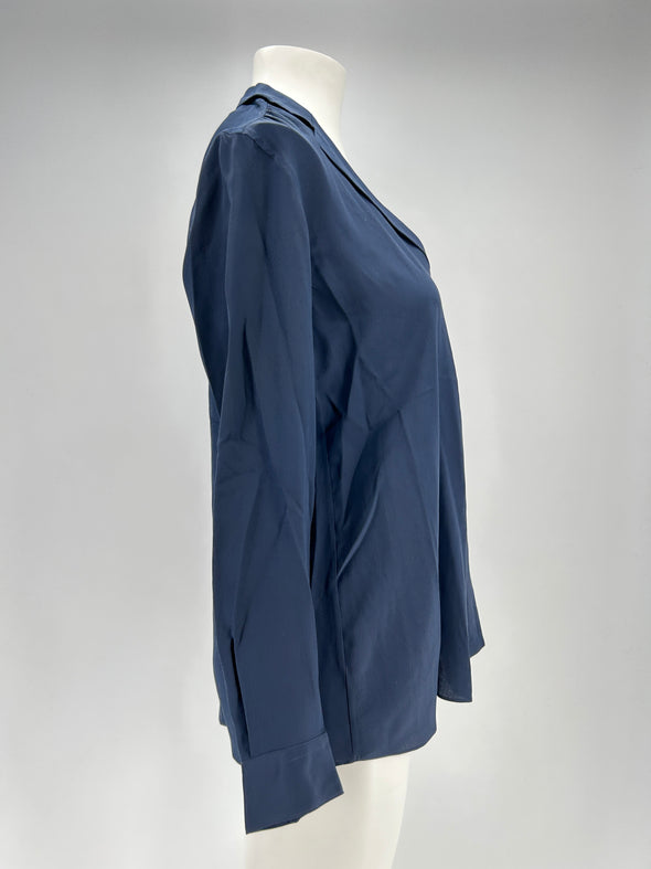 Blouse en soie marine