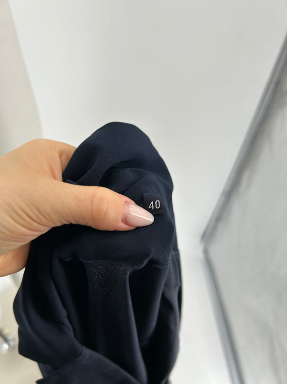 Blouse en soie marine