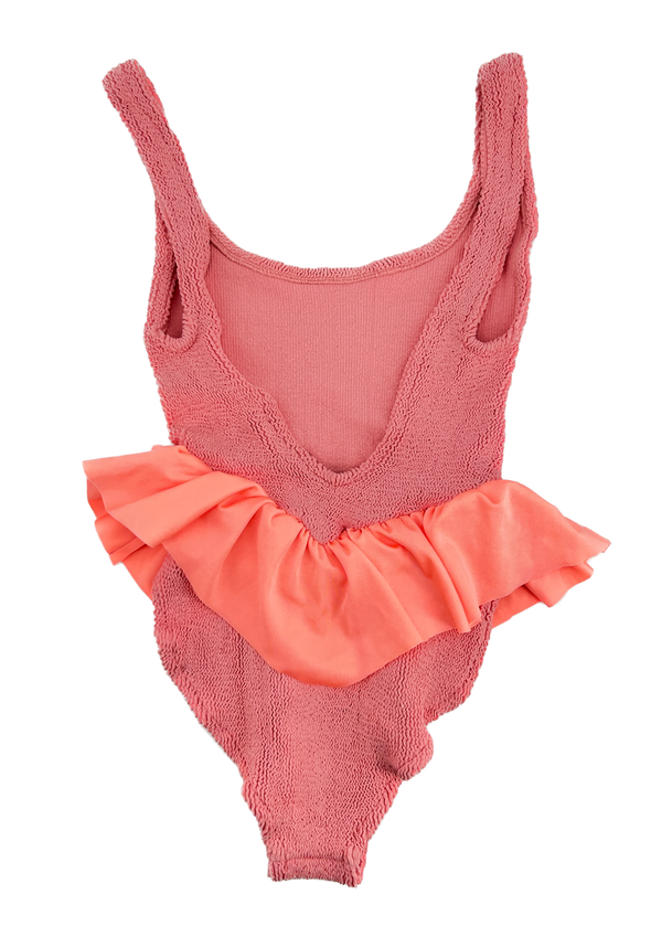 Maillot de bain rose à volants enfant