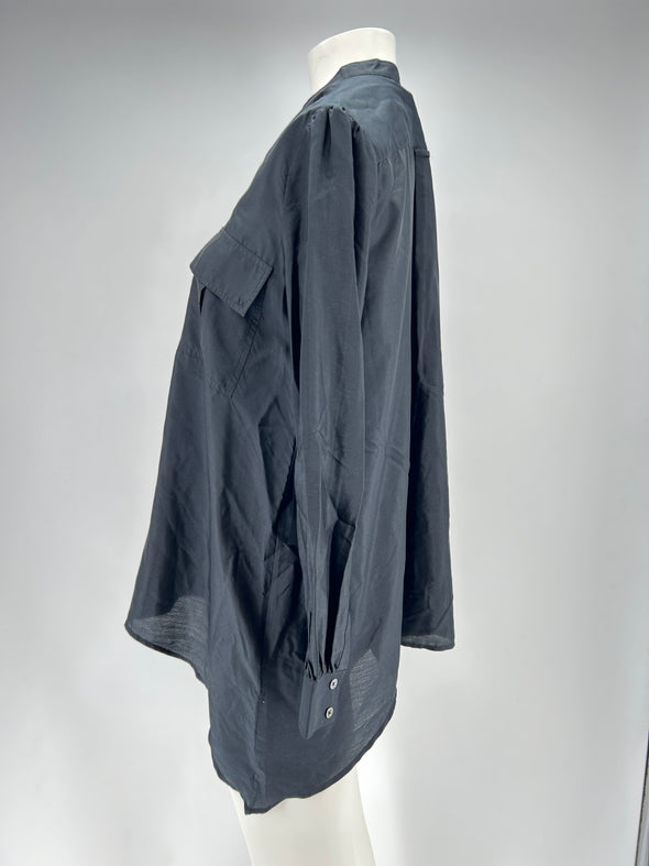 Chemise en soie noire