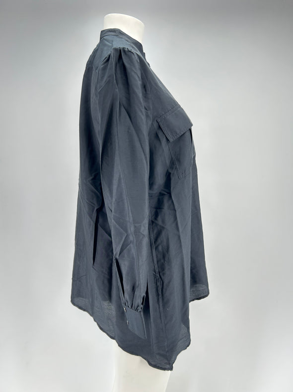 Chemise en soie noire