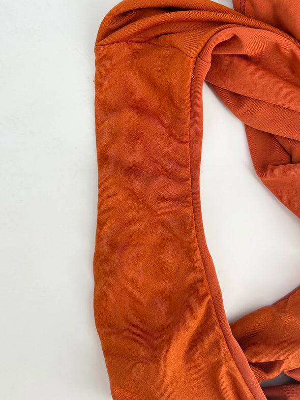 Maillot de bain une pièce orange à découpes