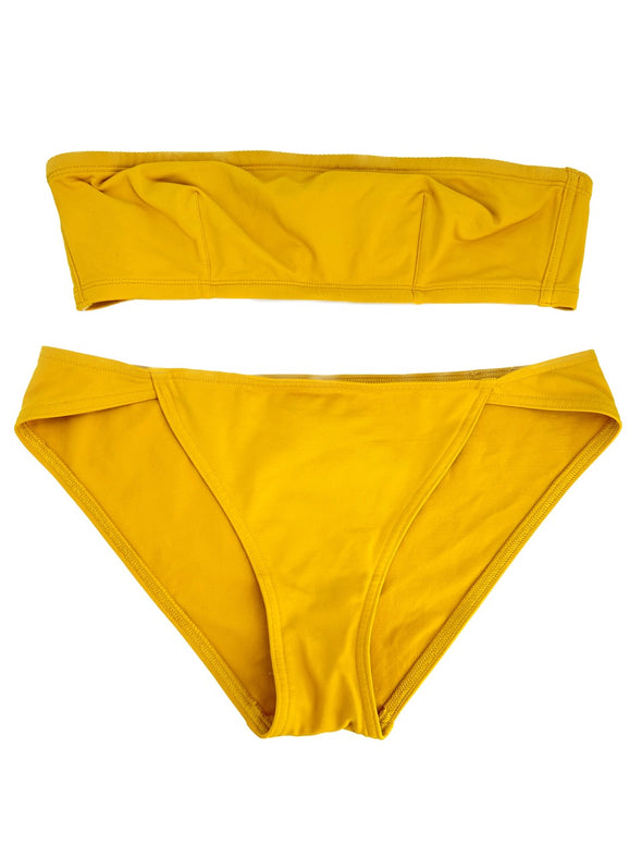 Maillot jaune deux pièces bandeau