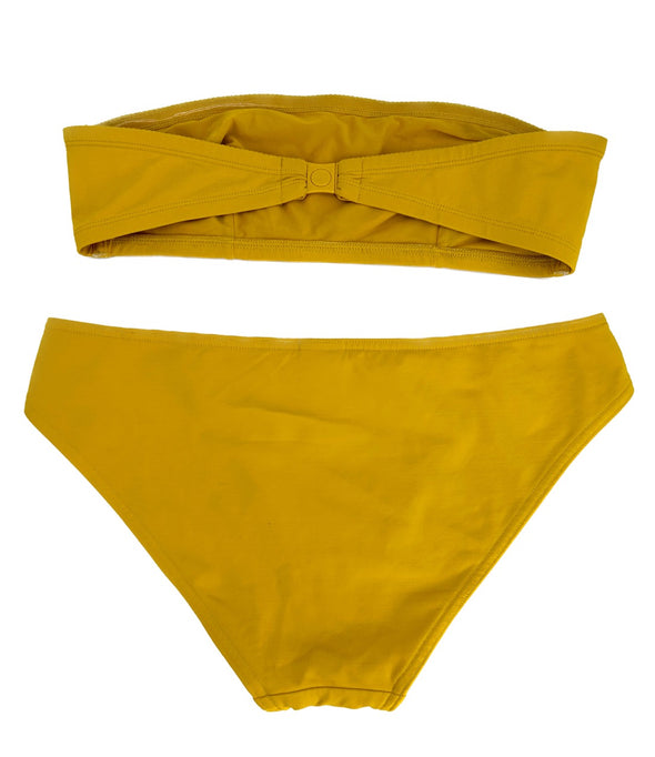 Maillot jaune deux pièces bandeau