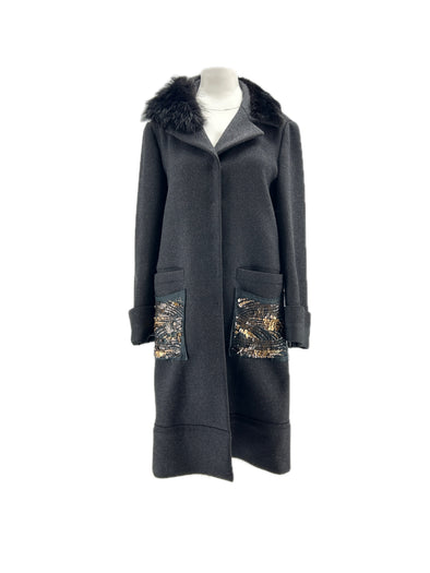 Manteau gris en laine et cachemire