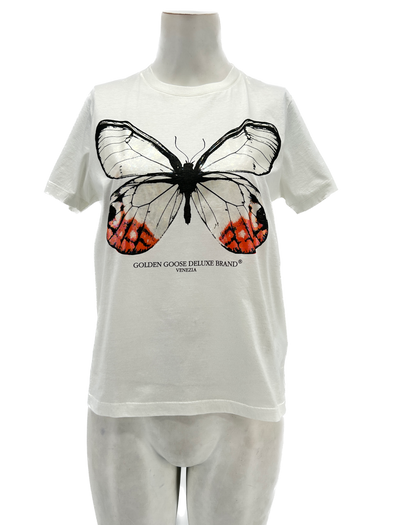 T-shirt blanc papillon