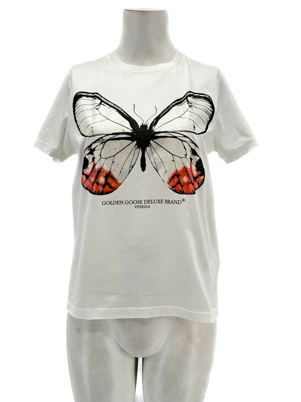 T-shirt blanc papillon