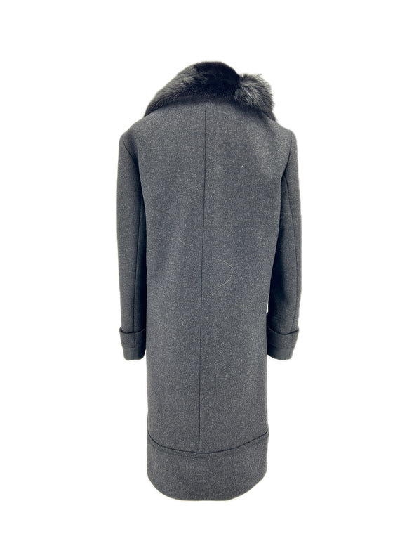 Manteau gris en laine et cachemire